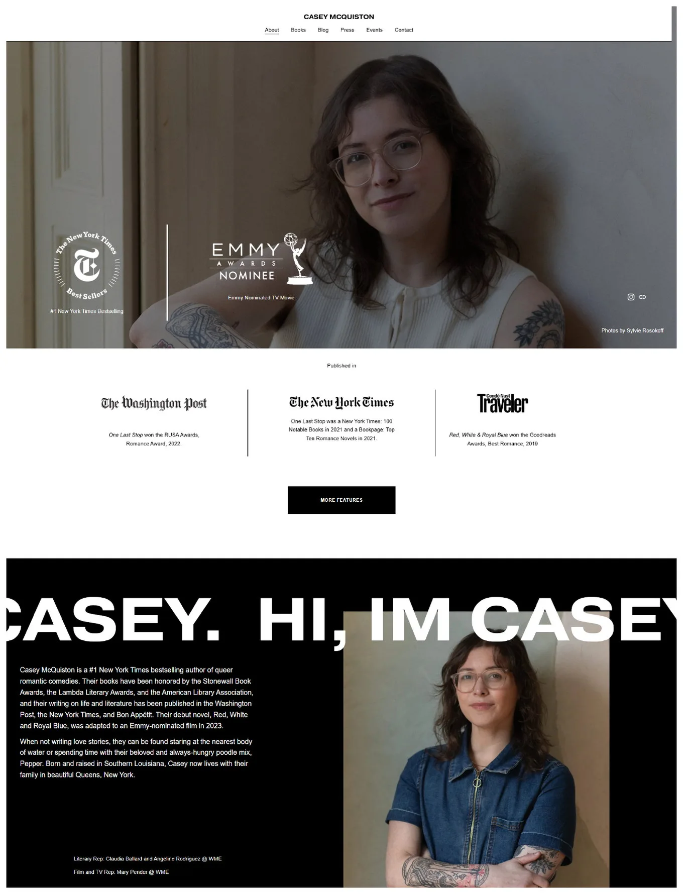Casey McQuiston author website reference