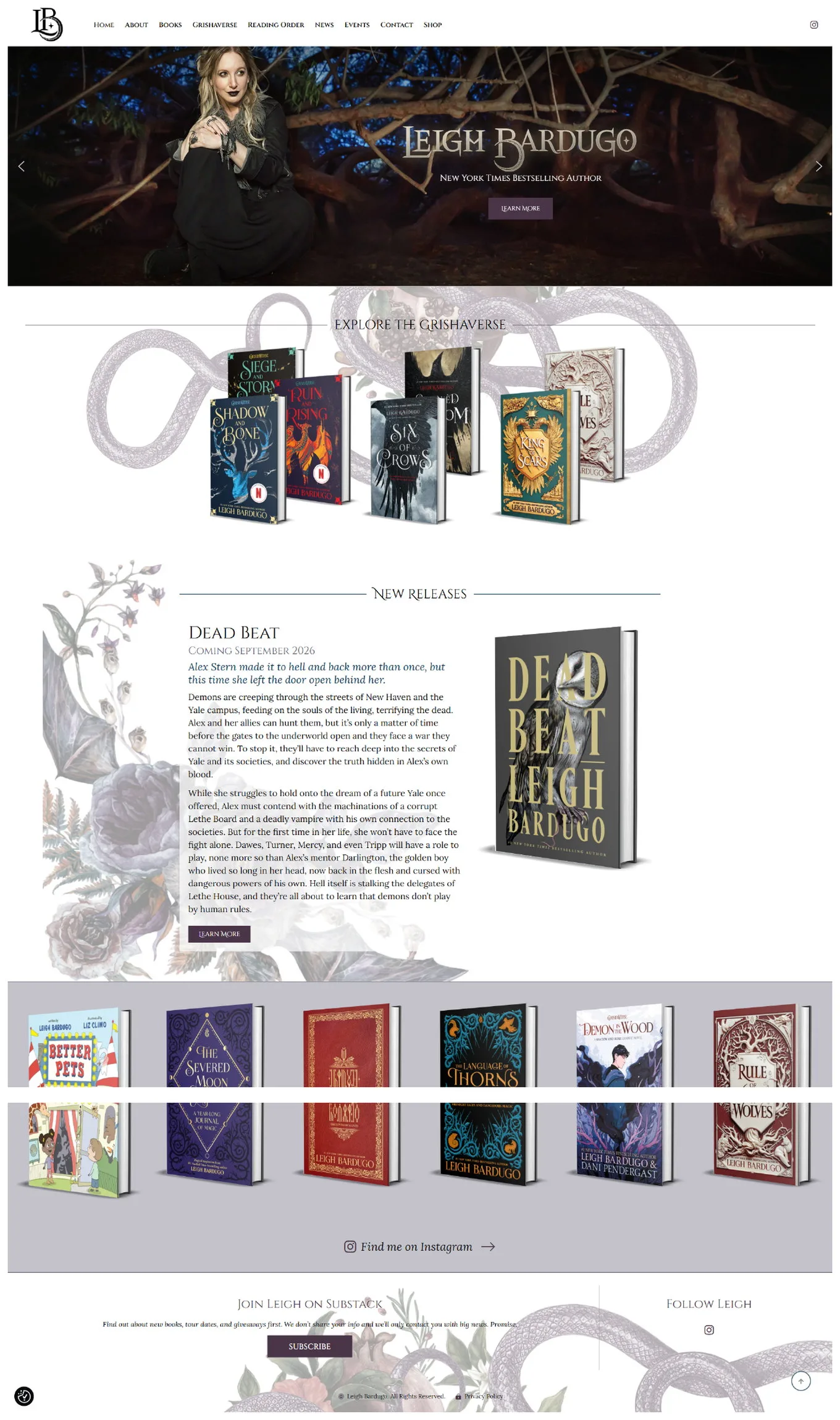 Leigh Bardugo author website reference