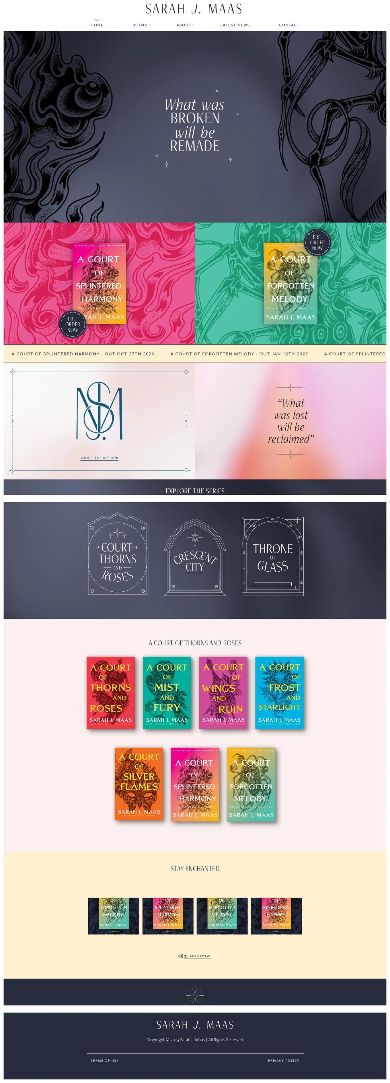Sarah J. Maas author website reference