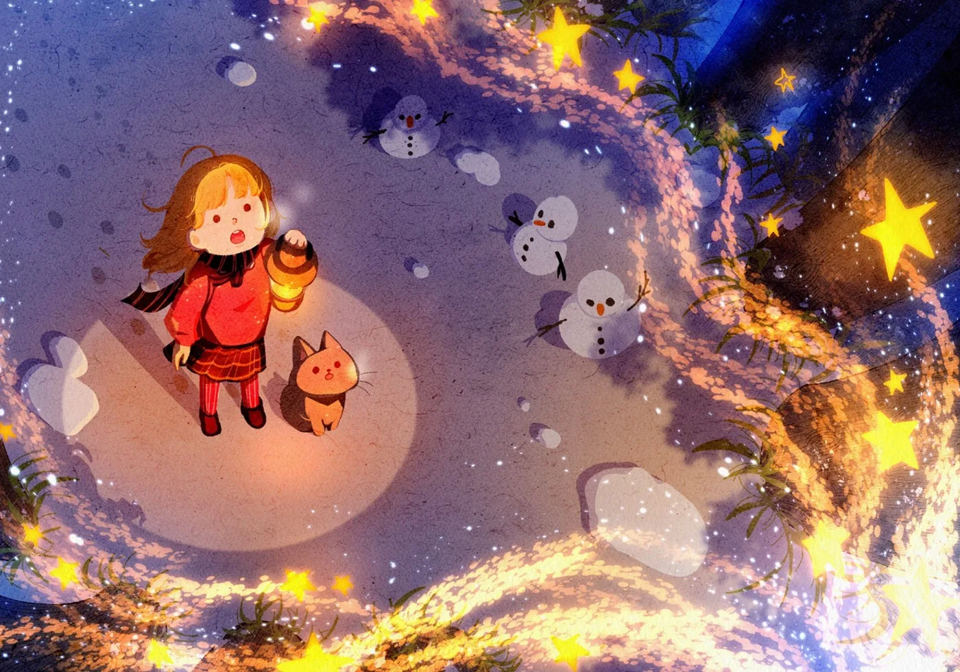Winter lantern illustration
