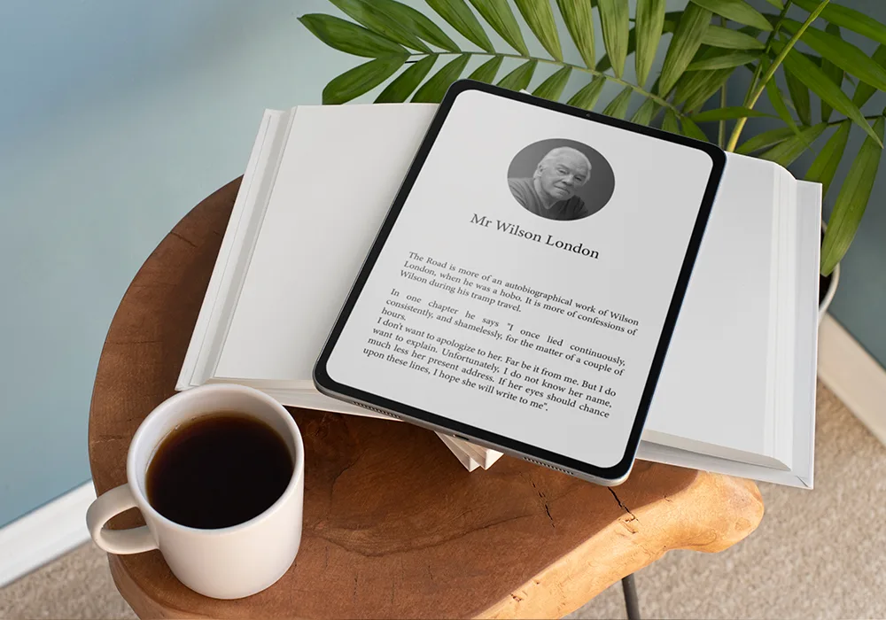 Custom realistic eBook product visual