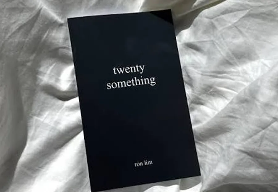 Twenty Something book on white fabric